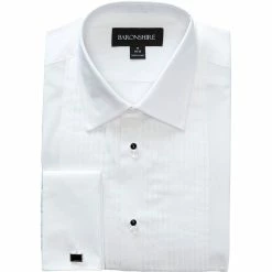 Discount ✨ Other Brands Commercial Men's White Formal Tuxedo Pleated ⌛ Dress 🔥 Shirt ⌛